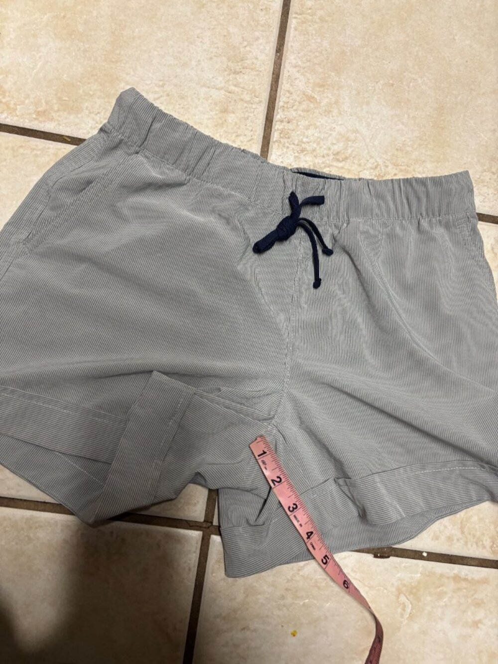 Athleta beachside stripe drawstring shorts in grey and white stripe womens xs - Picture 7 of 7
